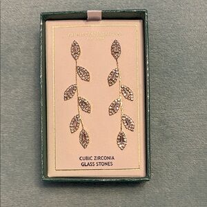 Christian Siriano Gold Leaf Drop Earrings